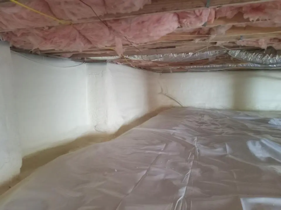 Crawl space encapsulation with closed-cell spray foam for Attic Insulation in Buffalo